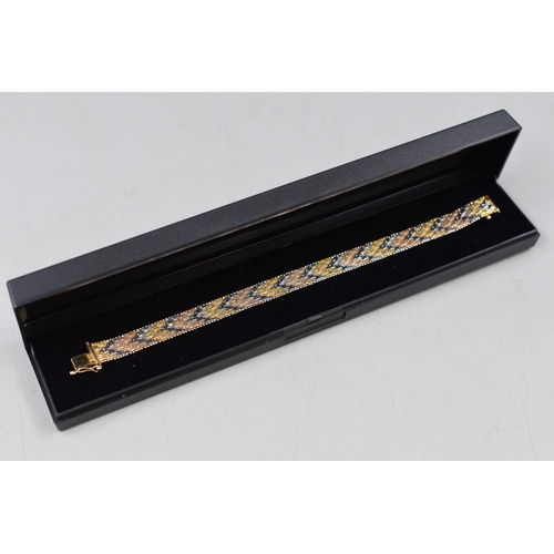 50 - Silver 925 two tone Bracelet Complete with Presentation Box