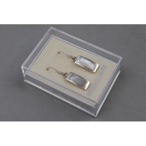 54 - A Pair of Sterling Silver Mother of Pearl Earrings, In Presentation Box.