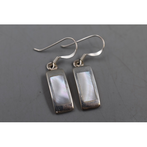 54 - A Pair of Sterling Silver Mother of Pearl Earrings, In Presentation Box.