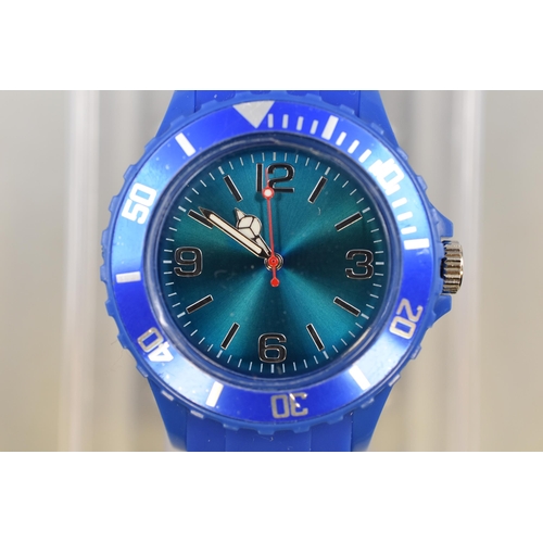 82 - Two Watches, includes Spiderman Smart Watch (powers on) and a Cased Blue Rubberised Watch