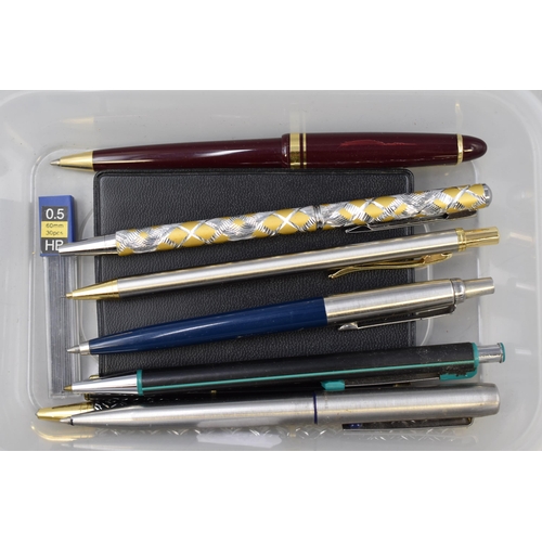 88 - A Selection of Pens and A Mechanical Pencil. Includes Parker and Sheaffer.