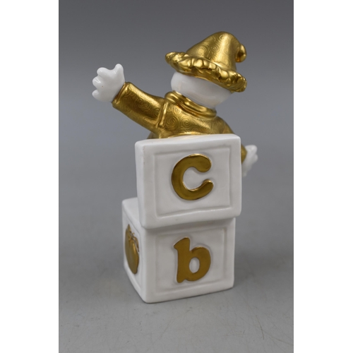 97 - A Minton Gilt ABC Jack-In-The-Box Porcelain Figure, Approx 4.5