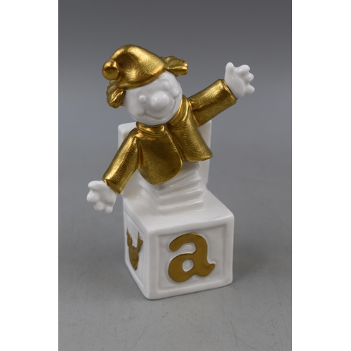 97 - A Minton Gilt ABC Jack-In-The-Box Porcelain Figure, Approx 4.5