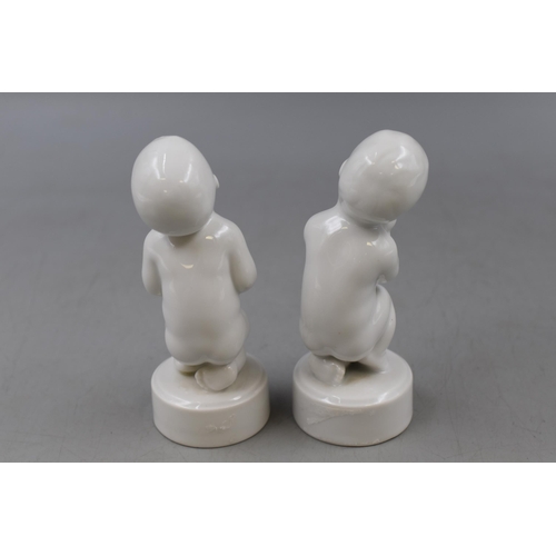 98 - A Pair of Bing & Grondhal Royal Copenhagen Porcelain Baby Figures, Approx 4.5