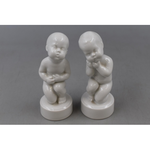 98 - A Pair of Bing & Grondhal Royal Copenhagen Porcelain Baby Figures, Approx 4.5