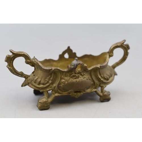 100 - A Brass Art Nouveau Miniature Planter, Crest To Base