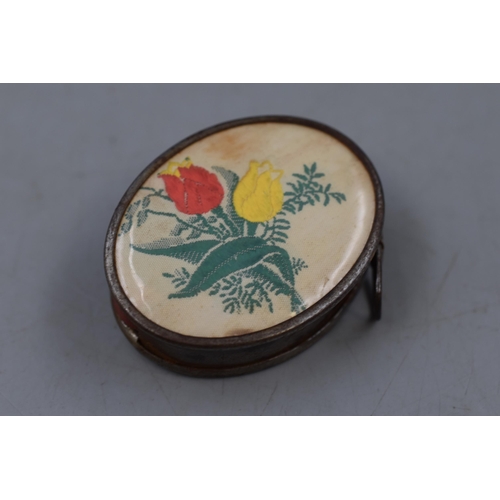 116 - An Antique Floral Embroidered Tape Measure, Measures Up To 40