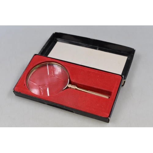 119 - Royle 90mm Metal Magnifying Glass in Box