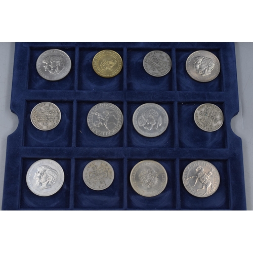 134 - Case Containing two Trays of Mixed Coinage including Crowns, Half Crowns, and More