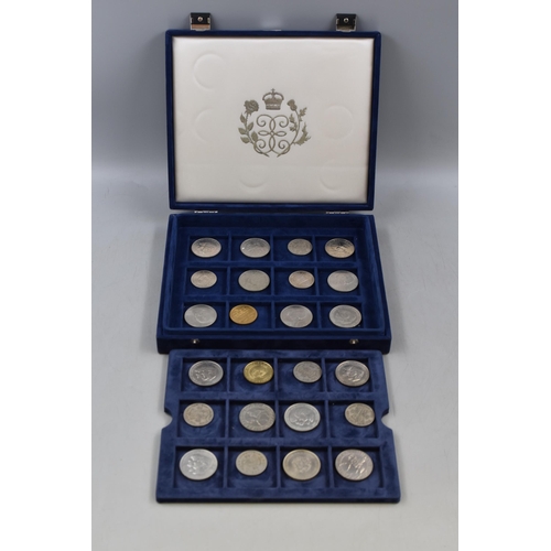 134 - Case Containing two Trays of Mixed Coinage including Crowns, Half Crowns, and More