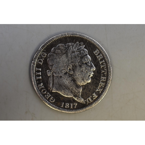 135 - George III 1817 Silver Shilling