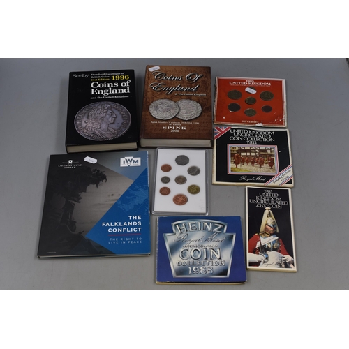 154 - A Selection of UK Uncirculated Coin Sets With Seaby 1996 Coin Catalogue and Spink 2004 Coin Catalogu... 