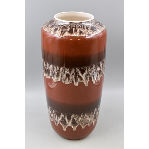 162 - Large Decorative 1960's Brown Lava Slip Ware Vase By Kingston Pottery, (slight chip to rim) 17