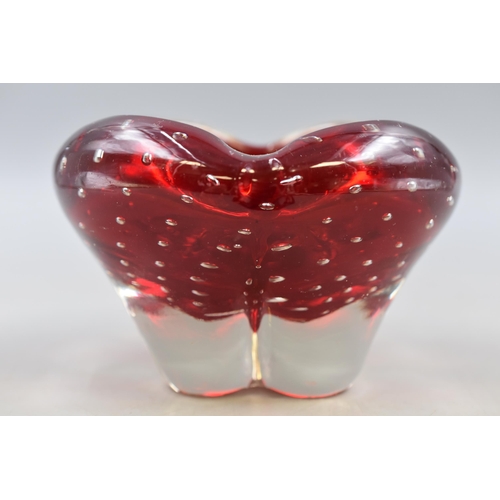 165 - A Whitefriars Bubble Controlled Molar Bowl (No 9409), Designed in 1957 be Geoffrey Baxter. AF.