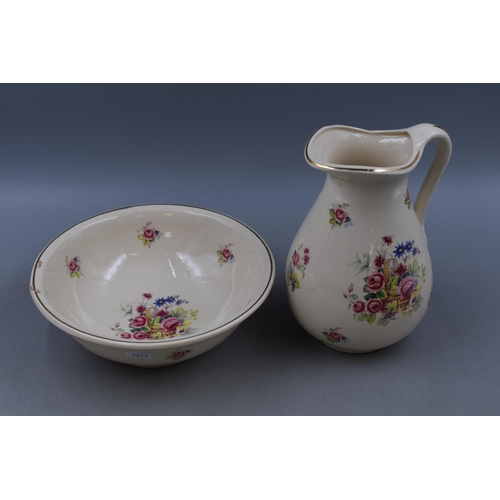 282 - Decorative Ceramic Wash Bowl and Water Pitcher