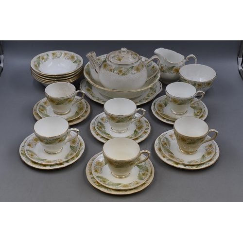 283 - Twenty Nine Piece of Duchess Greensleeves Fine Bone China Tea Set including Teapot, Milk Jug, Sugar ... 