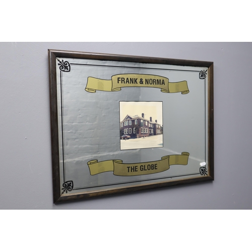 284 - Framed Mirror From the The Globe Pub in St Helens approx. 64cm x 54cm