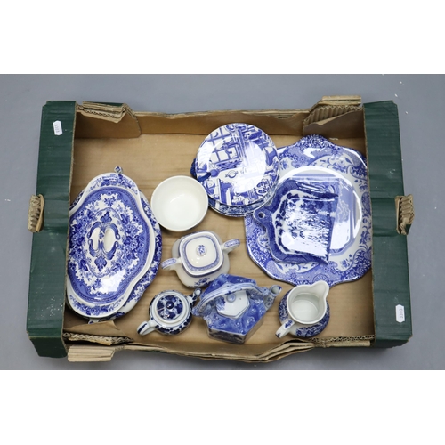 290 - Mixed Lot of Mainly Blue and White Pottery to include Tureen, Plate, Spoon Rest, Teapots, and others