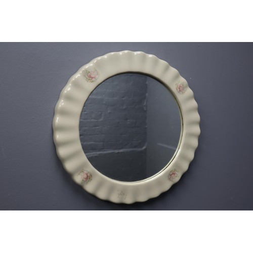 300 - Four Mirrors including two Gilt Framed, Leather Framed and Circular Ceramic Framed (Largest 36