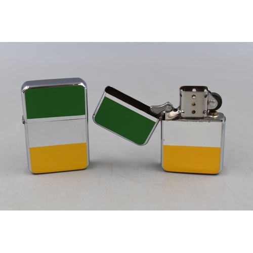 333 - A Selection of 12 New Irish Flag Refillable Lighters.