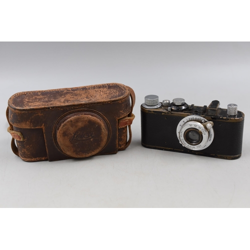 338 - Leitz Elmar f=5cm 1:3,5 USSR Camera (No 32310) Complete with Original Leica Case