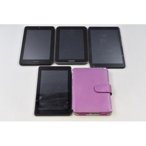 351 - Four Tablets including ASUS, Samsung, Amazon and a Kindle in Case (untested)