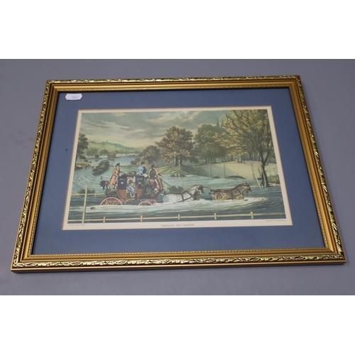 356 - A Selection of Four Framed and Glazed Prints of Horse and Carriages, Includes 'The Edinburgh Express... 