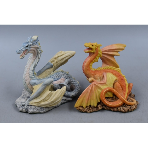 368 - Two Enchantica Dragon Figures. Includes Silverflame (EN2125) And Verratus (EN2111).