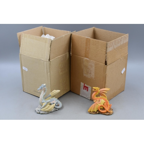 368 - Two Enchantica Dragon Figures. Includes Silverflame (EN2125) And Verratus (EN2111).