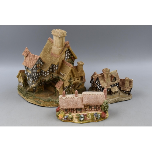 370 - Mixed Lot of Three Olde Worlde Hand Crafted and Hand painted Building Models to include David Winter... 