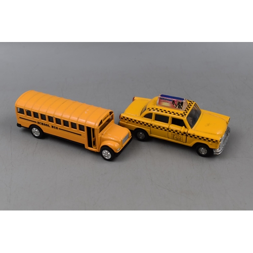 390 - A Selection of Five Die Cast American Service Vehicles, All Pull Back.