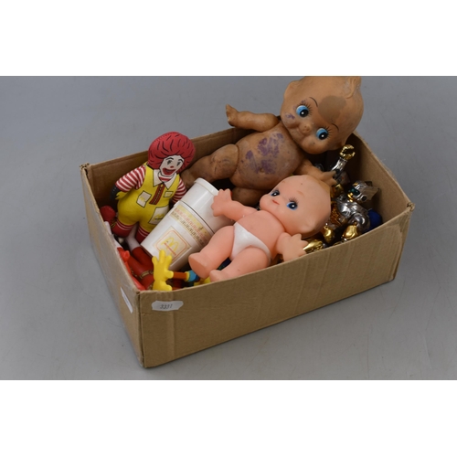 406 - Selection of Vintage Toys dating from the 1980's and 90's including McDonalds Toys, Kewpie Dolls and... 