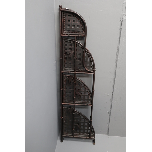 530 - Decorative metal Bronze Effect Folding Four Tier Whatnot Shelf approx 48