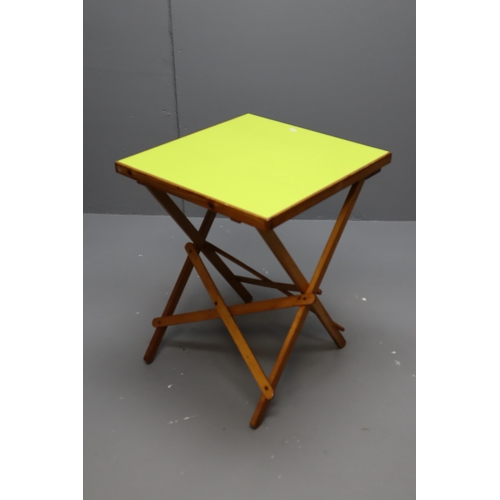 533 - Folding Lime Green Topped Table