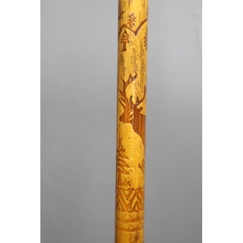 538 - Selection of 5 Hand Carved Polish Walking Sticks (longest 3ft)