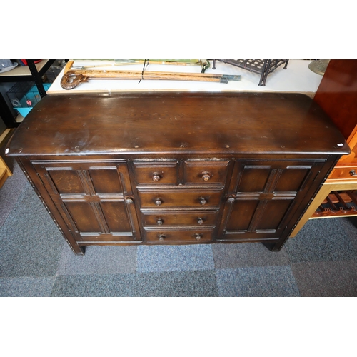 539 - Old Colonial Style Sideboard / Dresser with two Cupboards and 5 Drawers (57