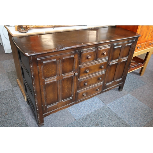 539 - Old Colonial Style Sideboard / Dresser with two Cupboards and 5 Drawers (57