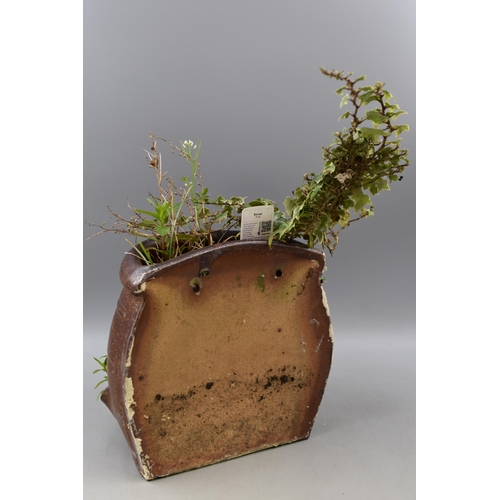 552 - Vintage Salt Glazed Wall Mountable Planter Approx 10 Inches Wide