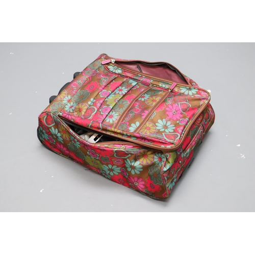 675 - Pullalong Suitcase containing Large Selection of Electronics including Speakers, headphones, Clock R... 