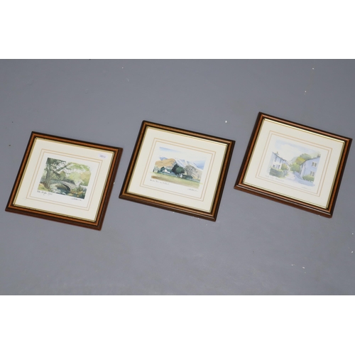 649 - Mixed Lot of Fourteen Framed Prints Depicting Town and Country Scenes Mainly By Artist Geoffrey Cowt... 