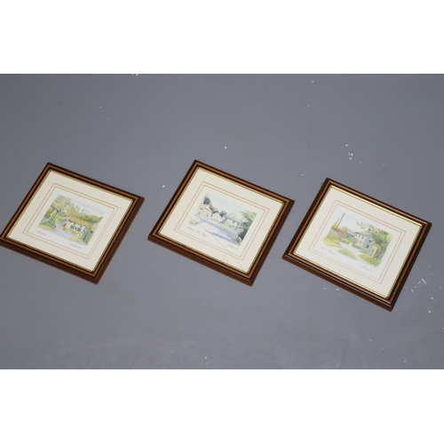 649 - Mixed Lot of Fourteen Framed Prints Depicting Town and Country Scenes Mainly By Artist Geoffrey Cowt... 