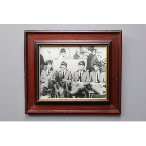 657 - Four Framed and Glazed Black and White Photographs of The Beatles 14