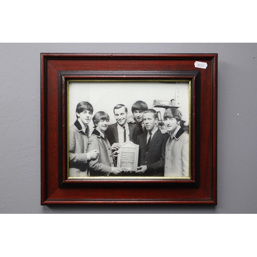 657 - Four Framed and Glazed Black and White Photographs of The Beatles 14