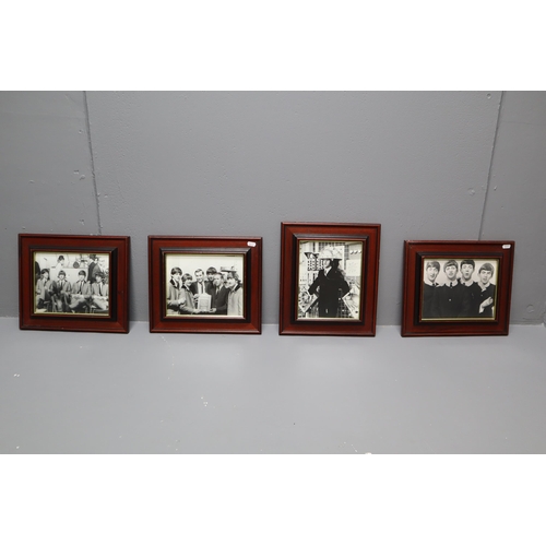 657 - Four Framed and Glazed Black and White Photographs of The Beatles 14