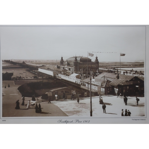 659 - Two Framed and Glazed Bygone Collectables Photographs of Southport pier 1902 and Lord Street 1900 (1... 