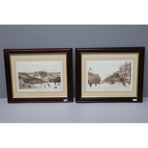 659 - Two Framed and Glazed Bygone Collectables Photographs of Southport pier 1902 and Lord Street 1900 (1... 