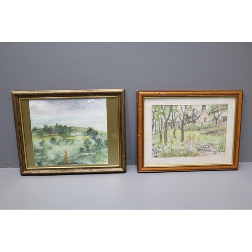 660 - Two Framed and Glazed Watercolours Depicting Rural Landscapes, One Signed Jean Pothecary. Both Appro... 