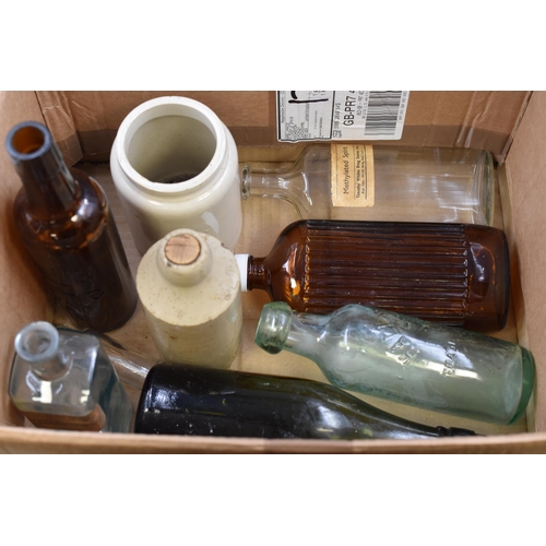 704 - A Selection of Collectable Bottles and a Ceramic Chamber Pot. Includes Hall's Wine Tonic, G. Davies ... 