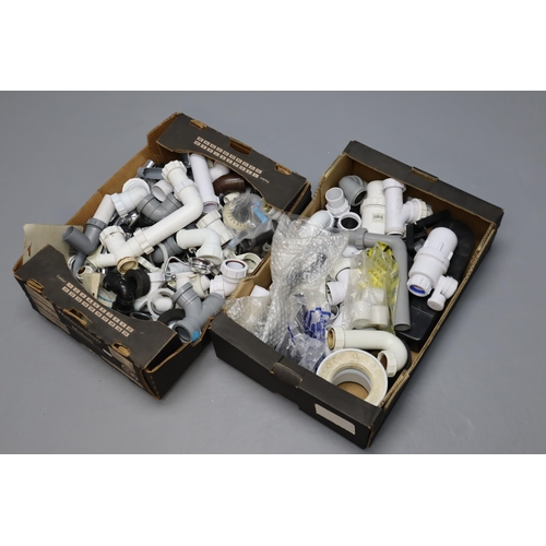 708 - Two Boxes of Assorted Plumbing Fittings and Accessories.