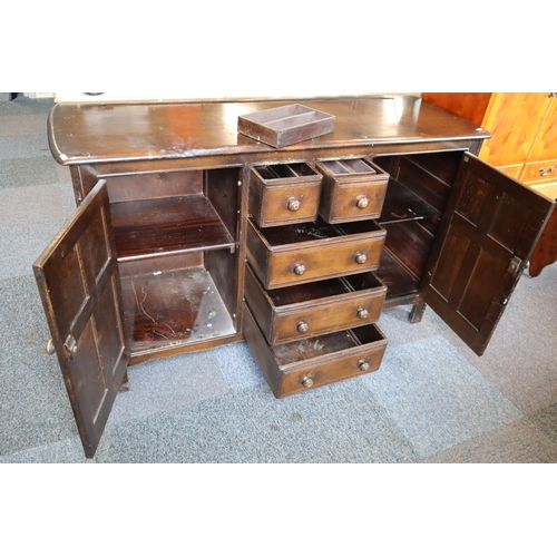 539 - Old Colonial Style Sideboard / Dresser with two Cupboards and 5 Drawers (57